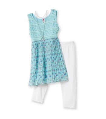 Beautees Girls' 7-16 Light Blue 2-pc. Broomstick Chiffon Set