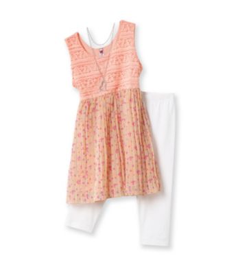 Beautees Girls' 7-16 Orange 2-pc. Broomstick Chiffon Set