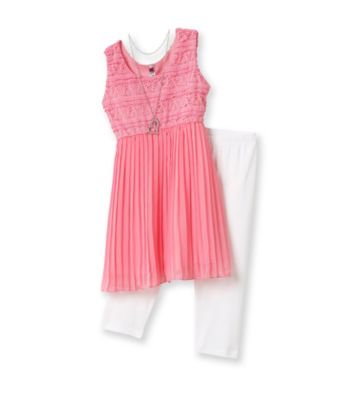 Beautees Girls' 7-16 Pink 2-pc. Broomstick Chiffon Set
