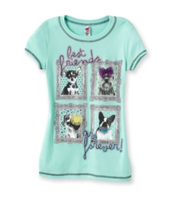 Beautees Girls' 7-16 Mint BFF Puppy Tee