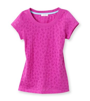 Grane® Girls' 7-16 Purple Cheetah Burnout Tee
