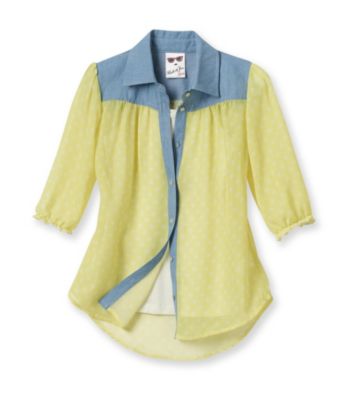 Belle du Jour Girls' 7-16 Yellow 2-pc. Peace Sign Top