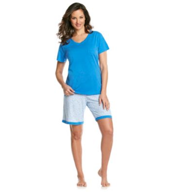 Intimate Essentials® Knit Bermuda Set - Blue Ditsy