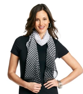 Basha Tonal Dotted Neckwrap - Black White