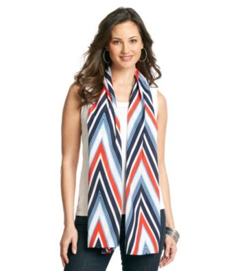 Basha V-Shaped Striped Neckwrap - Navy