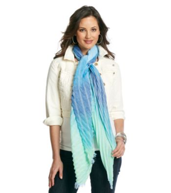 Collection 18 Blue Pleated Stripe Ombre Wrap