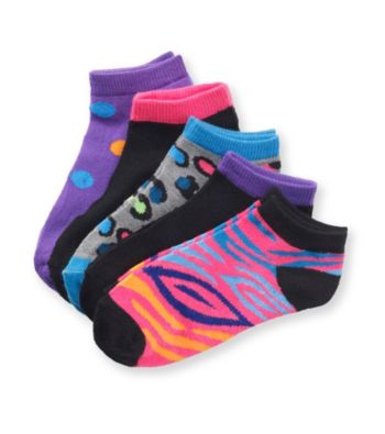 Miss Attitude Girls' Animal Print 5-pk. Shortie Socks