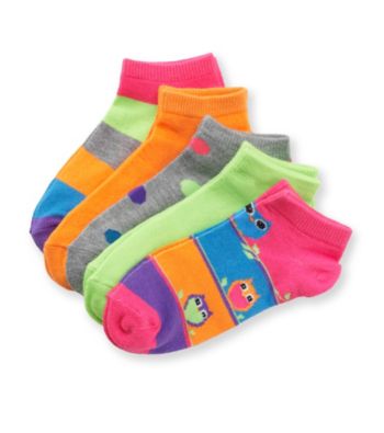 Miss Attitude Girls' Multi Print 5-pk. Shortie Socks
