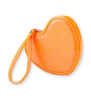Miss Attitude Orange Sequin Heart Wristlet