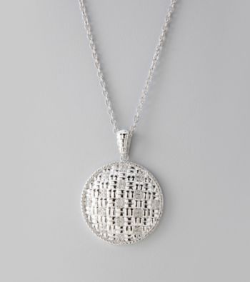 Sterling Silver Basketweave Pendant Necklace