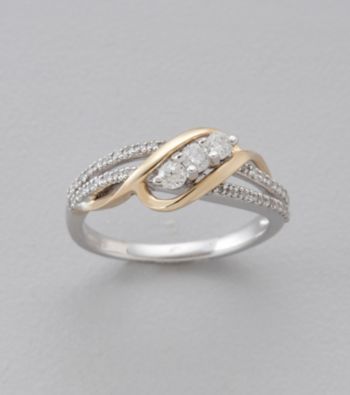 .33 ct. t.w. Diamond Ring in 10K White & Yellow Gold
