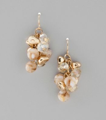 Laura Ashley® Goldtone Beaded Cluster Fish Hook Earrings