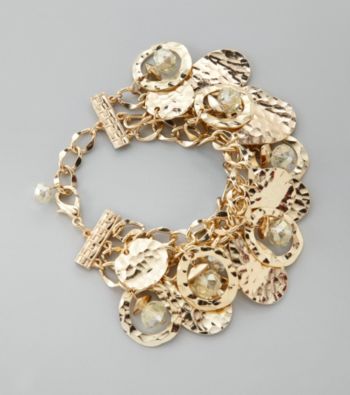 Laura Ashley® Goldtone Three Row Chain Shaky Bracelet