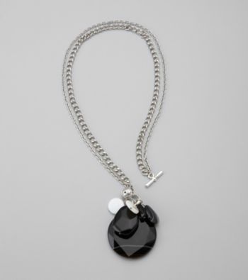 Laura Ashley® Silvertone Double Chained Toggle Pendant