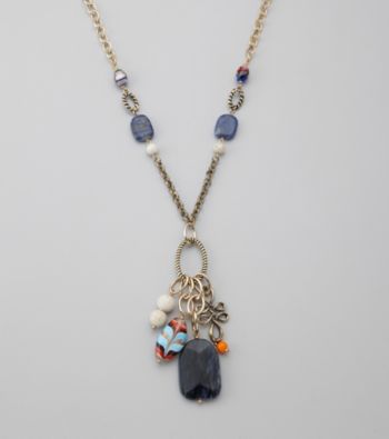 Laura Ashley® Goldtone Long Chain Link Beaded Necklace