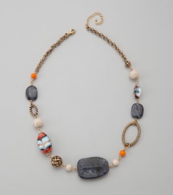 Laura Ashley® Goldtone Chain Link Beaded Necklace