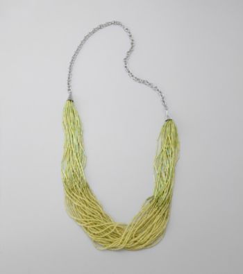 Relativity® Silvertone Chain Necklace with Lime Green Accents