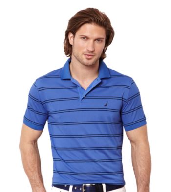 Nautica® Men's Short Sleeve Pique Stripe Deck Polo