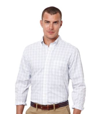 Nautica® Men's Bright White Long Sleeve Windowpane Woven