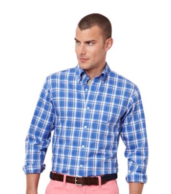 Nautica® Men's French Blue Long Sleeve Plaid Woven