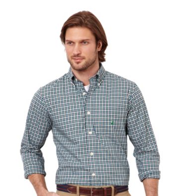 Nautica® Men's Parrot Green Long Sleeve Poplin Woven