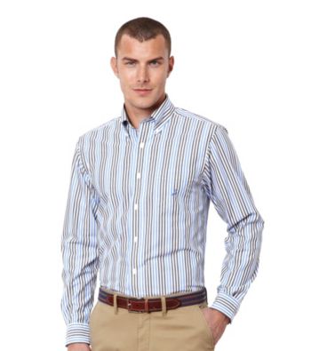 Nautica® Men's French Blue Long Sleeve Stripe Woven