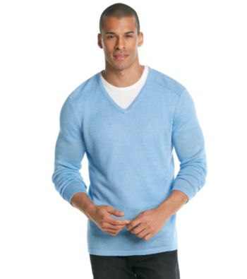 Calvin Klein Men's Linen V-Neck Sweater