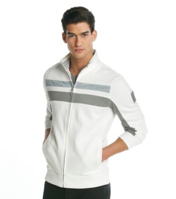 Calvin Klein Men's Full Zip Mockneck French Twill Knit