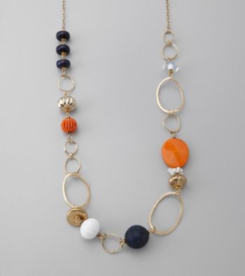 Laura Ashley® Goldtone Beaded Long Necklace