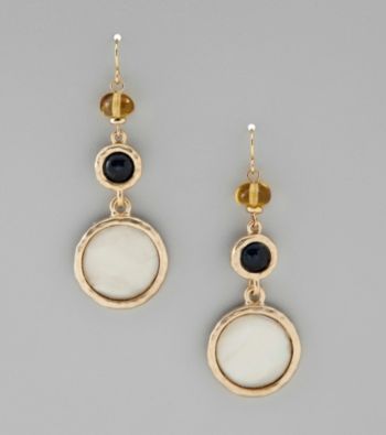 Laura Ashley® Hammered Goldtone Fishook Drop Earrings