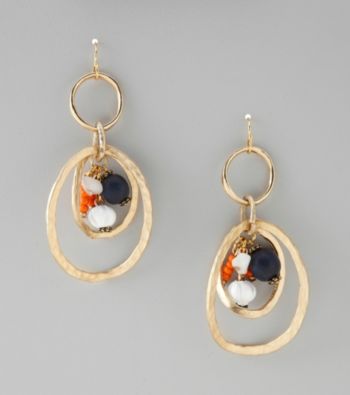 Laura Ashley® Hammered Goldtone Fishook Drop Earrings