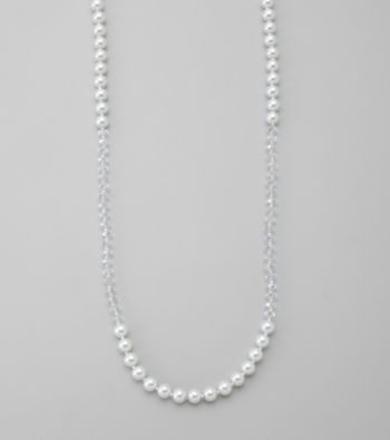 Studio Works® Long Crystal/Pearl Beaded Necklace