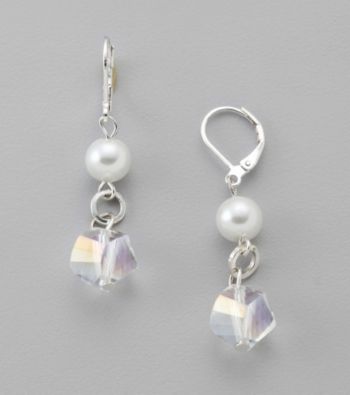 Studio Works® Crystal/Pearl Beaded Drop Earrings