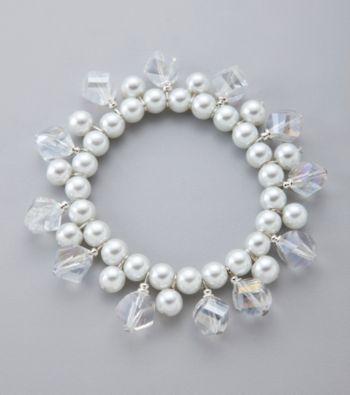 Studio Works® Crystal/Pearl Shaky Stretch Bracelet