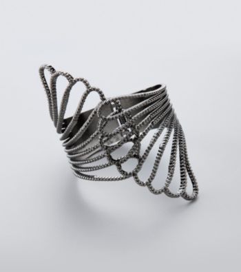 Guess Hematite Hinged Cuff Bracelet