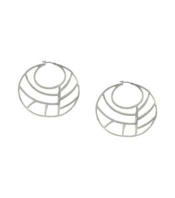 Jessica Simpson Silvertone Cage Hoop Earrings