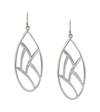 Jessica Simpson Silvertone Cage Drop Earrings