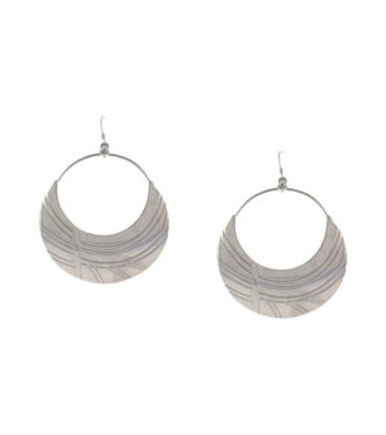 Jessica Simpson Silvertone Half Moon Drop Earrings