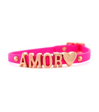 BCBGeneration™ Neon Pink and Rose Goldtone Amor Mini Affirmation Bracelet
