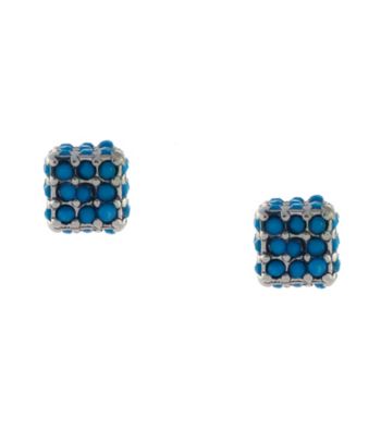 BCBGeneration™ Flirty Fringe Silvertone/Blue Stud Earrings