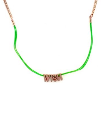 BCBGeneration™ Green and Rose Goldtone Wish Mini Affirmation Necklace