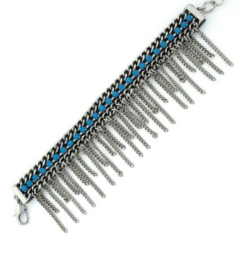 BCBGeneration™ Flirty Fringe Silvertone and Blue Bracelet