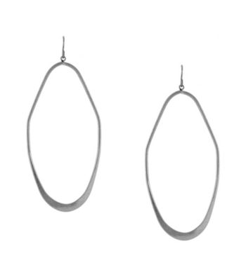 BCBGeneration™ Silvertone Kite Open Hoop Earrings