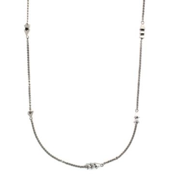 BCBGeneration™ Silvertone Pyramid Station Necklace