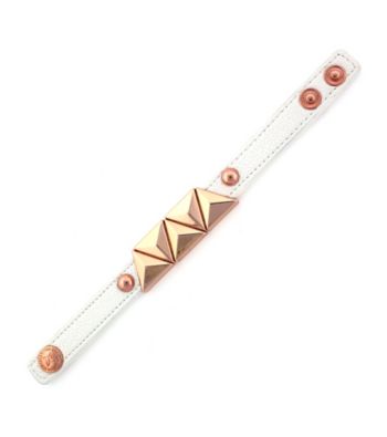 BCBGeneration™ White and Rose Goldtone Triangle Pyramid Bracelet