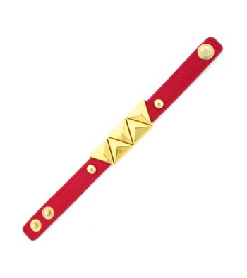 BCBGeneration™ Coral and Goldtone Triangle Pyramid Bracelet