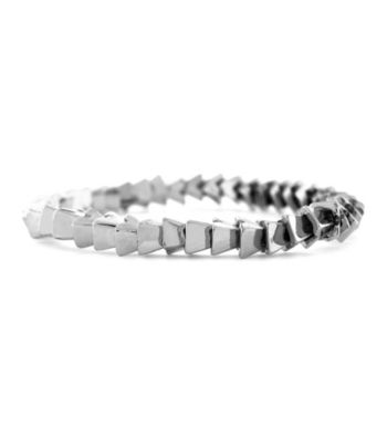 BCBGeneration™ Silvertone Stacked Pyramid Stretch Bracelet