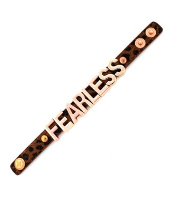 BCBGeneration™ Copper Leopard and Goldtone Fearless Affirmation Bracelet