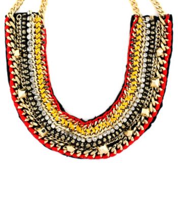 Vince Camuto® Neutral, Red and Goldtone Statement Necklace