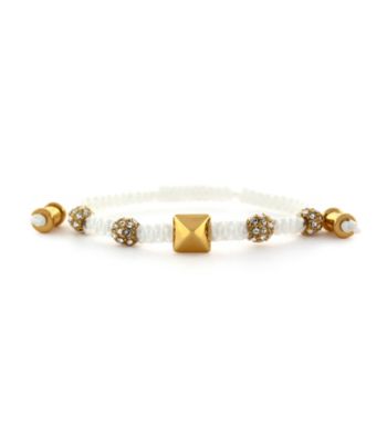 Vince Camuto® White and Crystal Macrame Bracelet